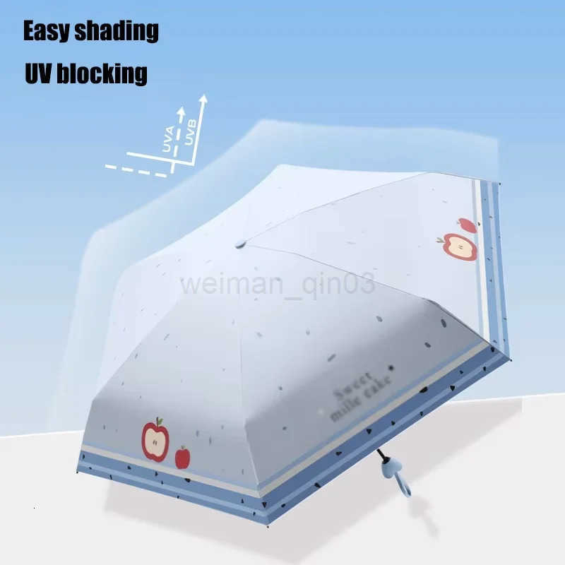 Mini capsule fruit umbrella suitable for both sunny and rainy days heart-shaped handle UV-protective sun umbrella H260314