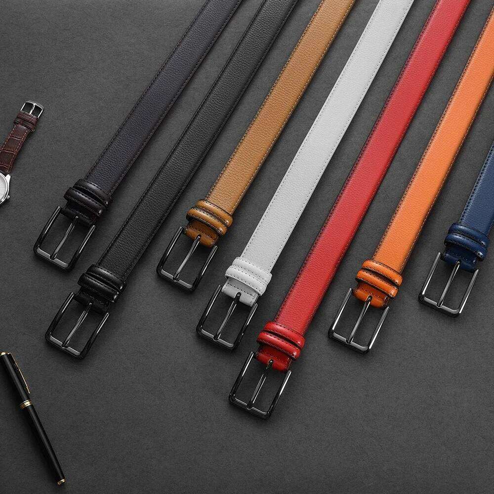 High-quality Genuine Leather Long Needle Metal Automatic Buckle Belt Strap Men's Fashion Classic Design Z260226