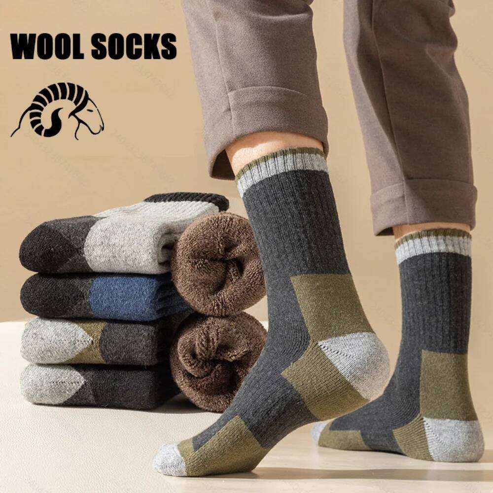 Winter Merino Wool Thickened Warm Moisture Wicking Hiking Men Women Thermal Breathable Durable Cycling Socks Z260314