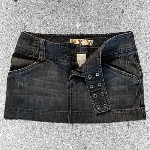Y2K New Black Gray Low Waist Mini Skirt Womens Clothing Harajuku Fashion Denim Skirt Gothic Retro Button Adjustment Short Skirt M260314
