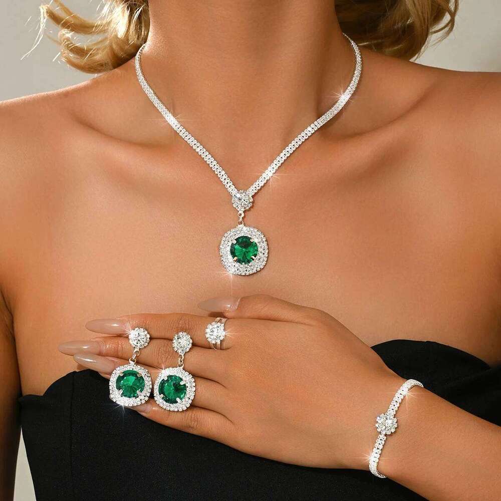Cross Border European American Earrings Decorations Wedding Necklace Bridal Set Women's Premium Z260313