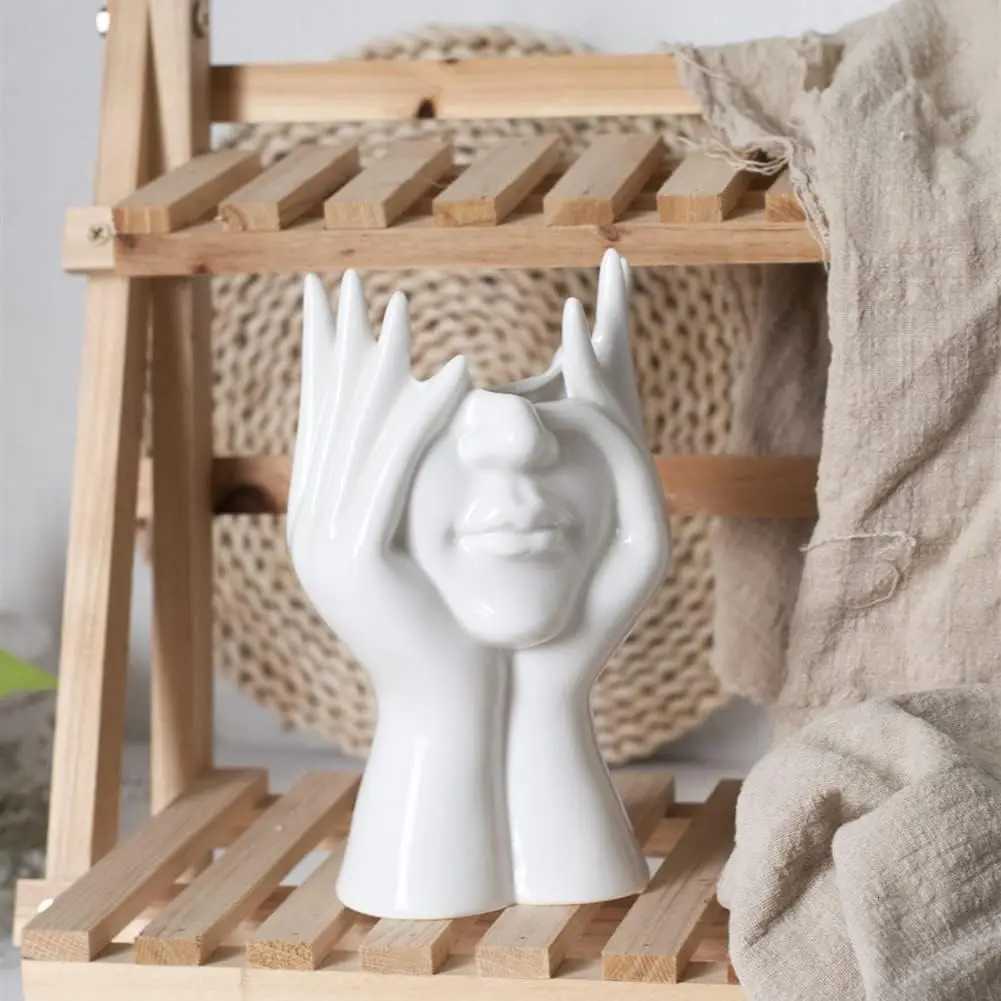 White Face Vase Unique Vase for Home Decor Y260314