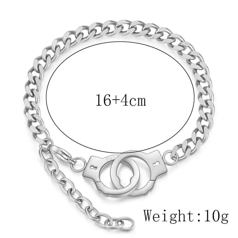 VQYSKO Simple all-in-one stainless steel couples fashion handcuff bracelet for lovers Valentine's Day gift jewelry Z260313