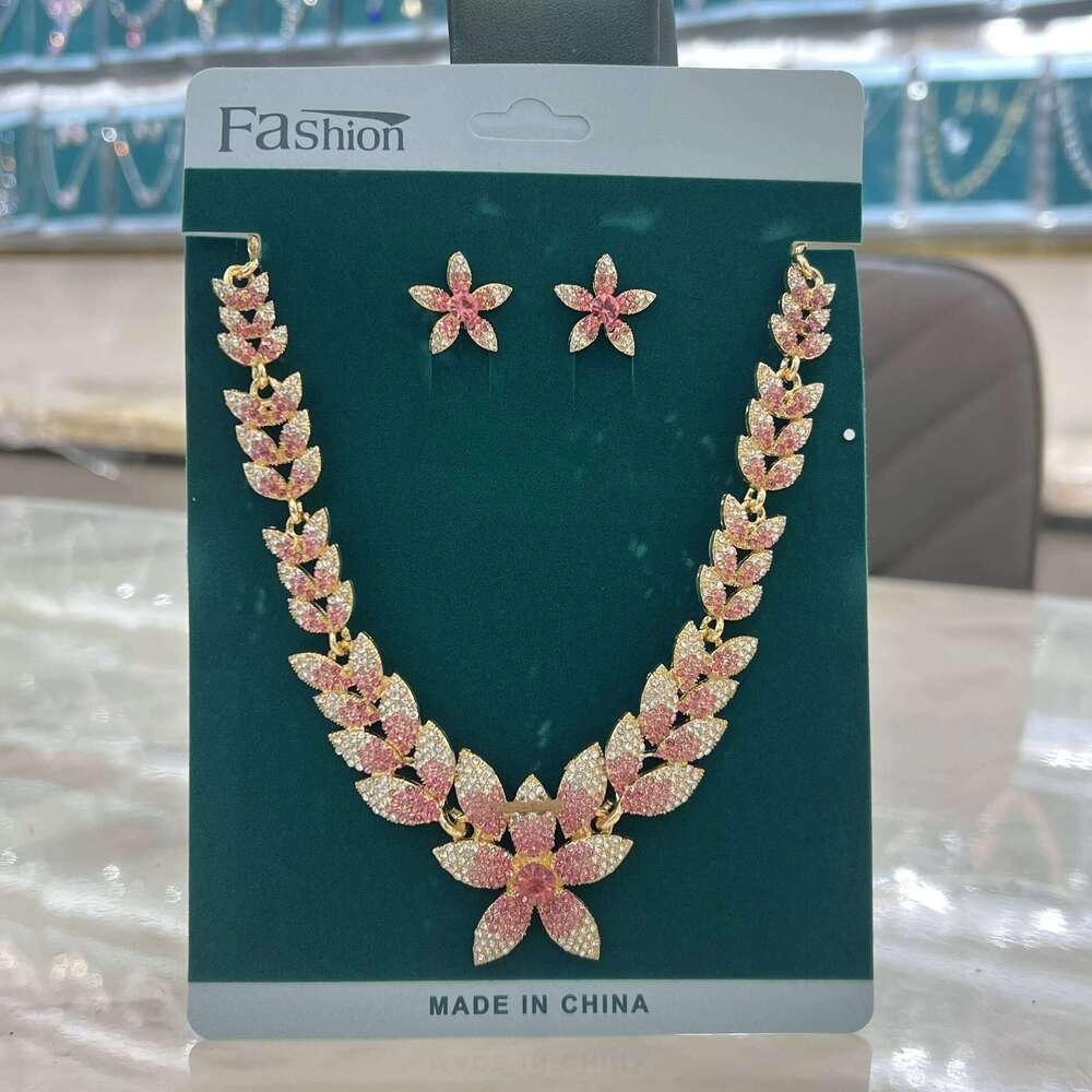 3PC Women's Fashion Flower Leaf Forest Sweet Romantic Necklace Earrings Jewelry Set Suitable for Wedding, Party, Festival Gifts Z260313