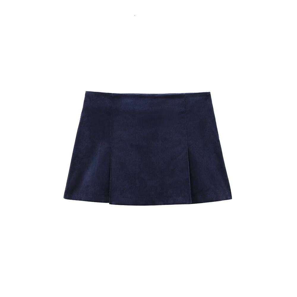 New Fall Women's Clothing European and American Style French Design Fashionable Versatile Corduroy Top Mini Skirt Set Z260314
