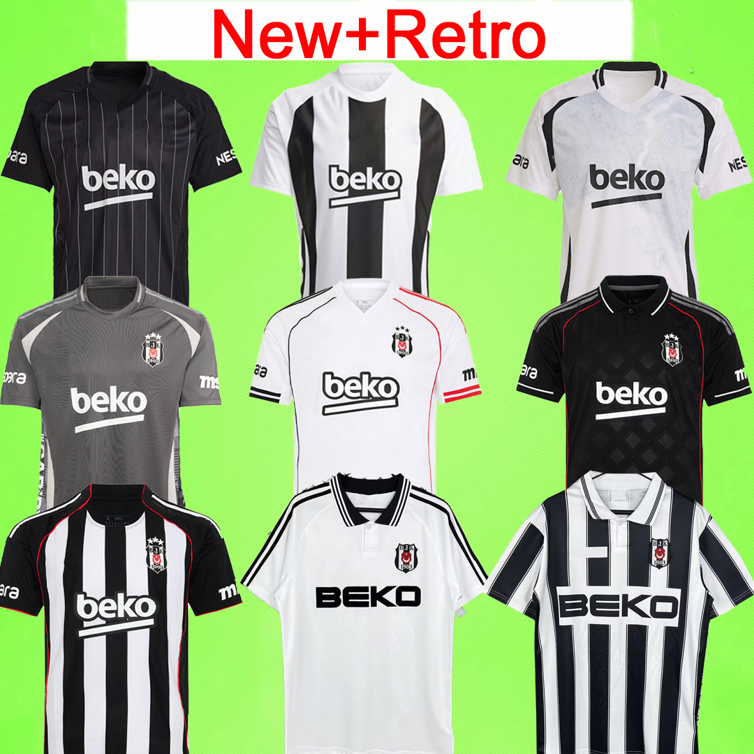 New + Retro Besiktas 96 97 25 26 27 Soccer Jerseys home away third Training uniform 2025 2026 2027 1996 1997 Football Shirts home away kids kit white black IMMOBILE