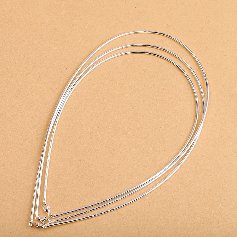 Genuine Pure Solid 925 Sterling Silver Necklace for Women Punk Rock Rose Gold Snake Chains Jewelry Female Necklaces Choker 260312