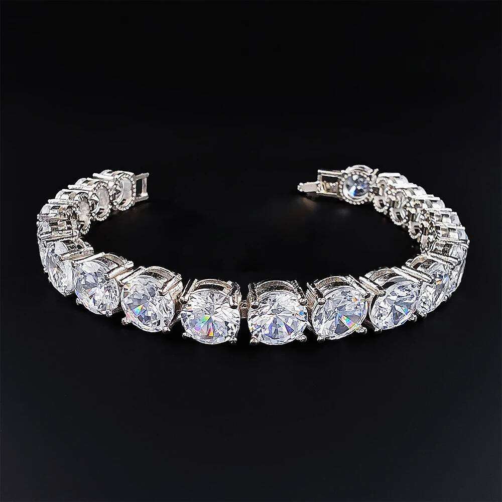 2024 new Luxury Round CZ silver color on hand Tennis Bracelet & Bangles For Women Jewelry Wedding Valentine's Day Gift S7217 Z260313