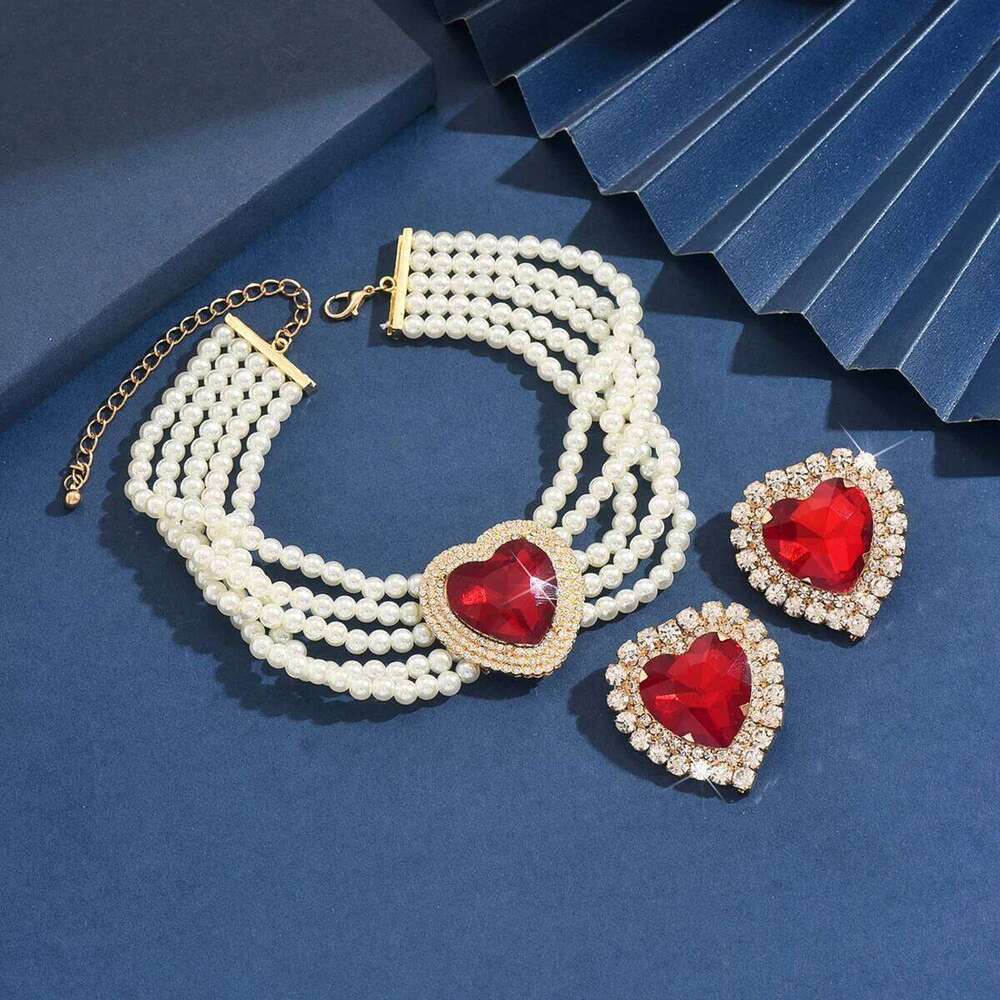 Ladies' Fashion Design Pearl Series Necklace Earrings Jewelry Set Wedding Party Festival Gift Z260313
