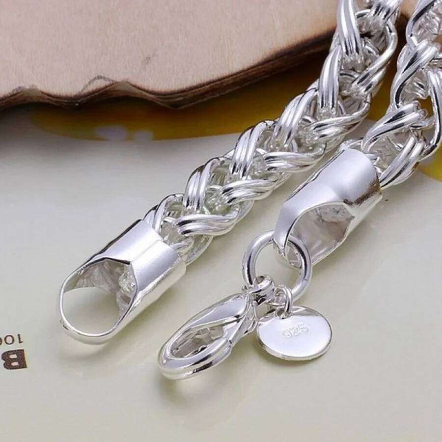 Wholesale 925 Sterling Silver Bracelets Jewelry chain women lady men 6mm 4MM high quality valentine gift beautiful factory price Z260313