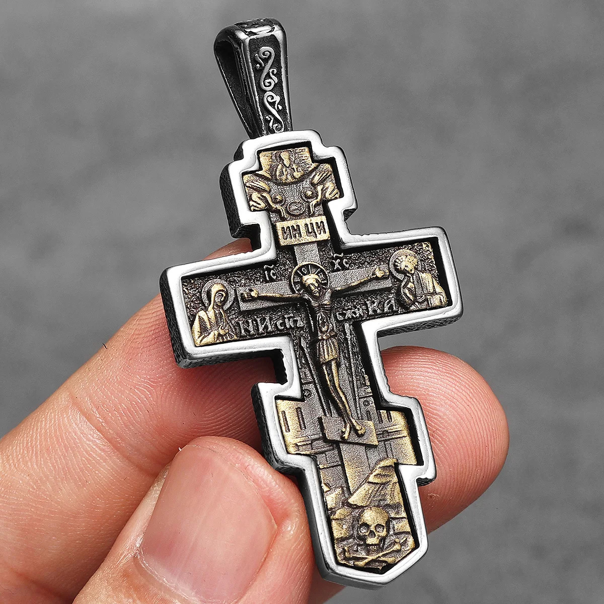 Exorcist Jesus Cross Brass Stainless Steel Men Necklaces Pendant Chain Punk for Women Fashion Jewelry Gift Wholesale Dropshiping 260312