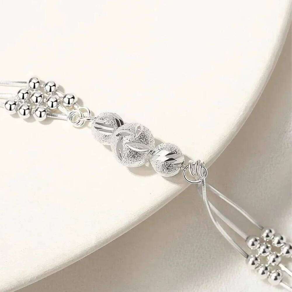 Fine 925 Sterling Silver Lucky Beads Bracelets For Women Luxury Multilayer Adjustable Bracelet Wedding Jewelry Gift Z260313