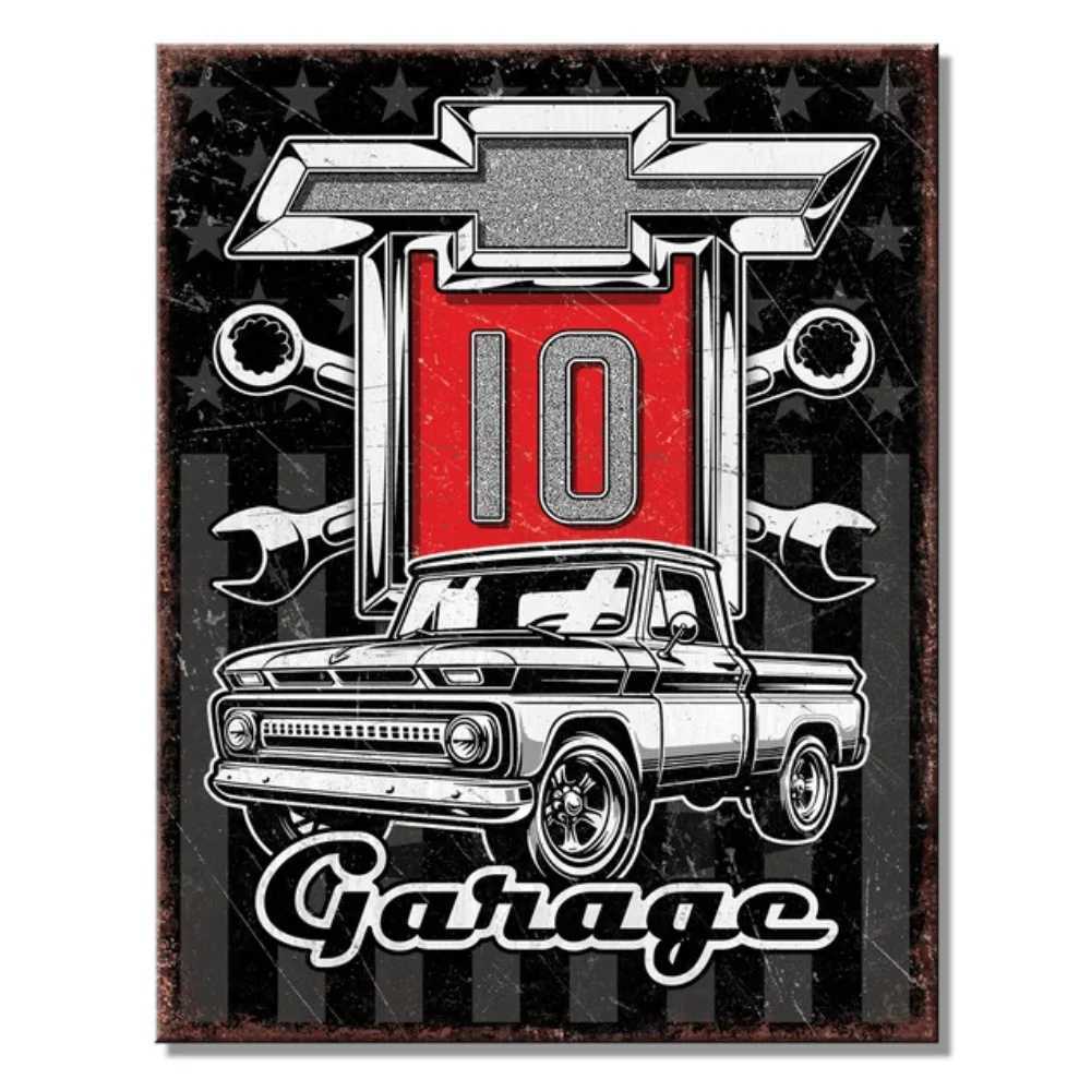 Chevy C10 Truck Metal Tin Sign - Retro Decor for Man Cave Garage Vintage Wall Art D260314