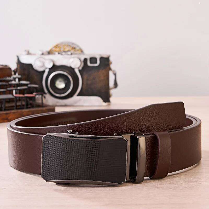 Men's trousers Pants Vintage Cowhide leather luxury Stomach Harness Natural Automatic belt man Fashion Straps Z260226