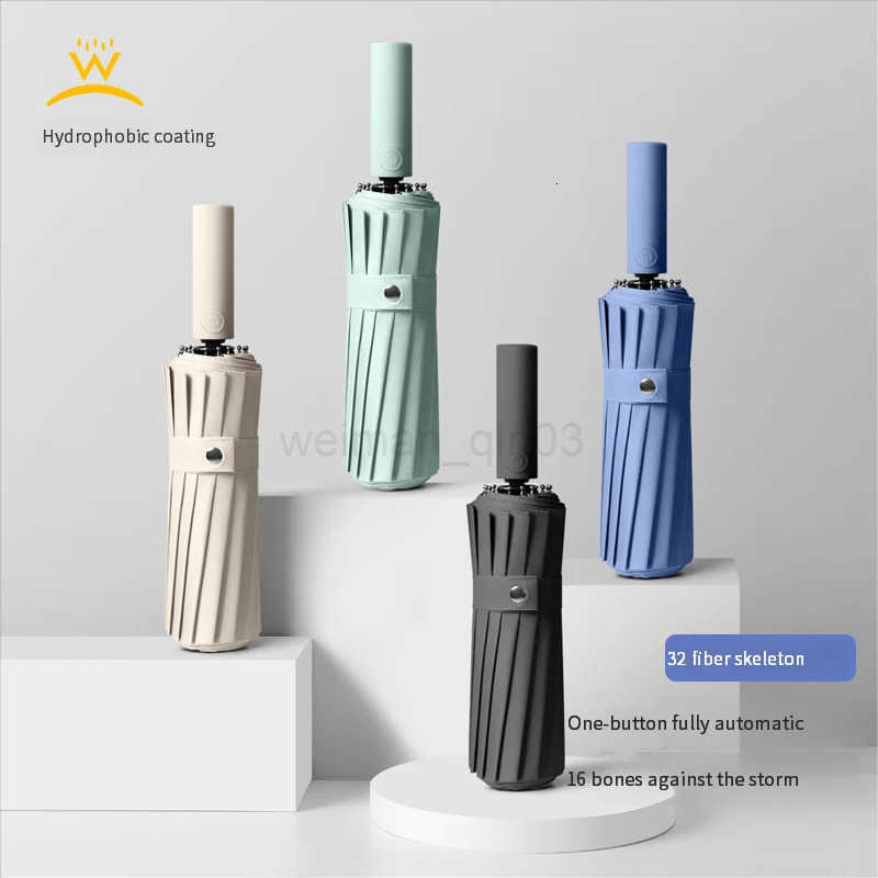 32 bones fully automatic umbrella for women 16 bones double keels plus enlargement for men sunshine sun protection wholesale p H260314