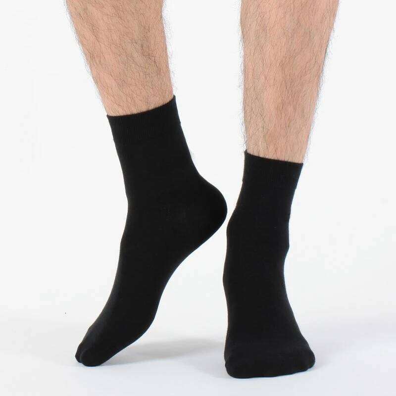 10Pairs/Men's Business Cotton Solid Color Dress Office Men's Spring Autumn Antibacterial Non-slip Comfort Socks Men Z260314