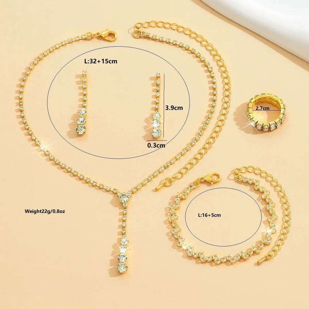 5 pieces of women's minimalist claw chains, earrings, necklaces, bracelets, rings, jewelry sets, banquet parties, holiday gifts Z260313