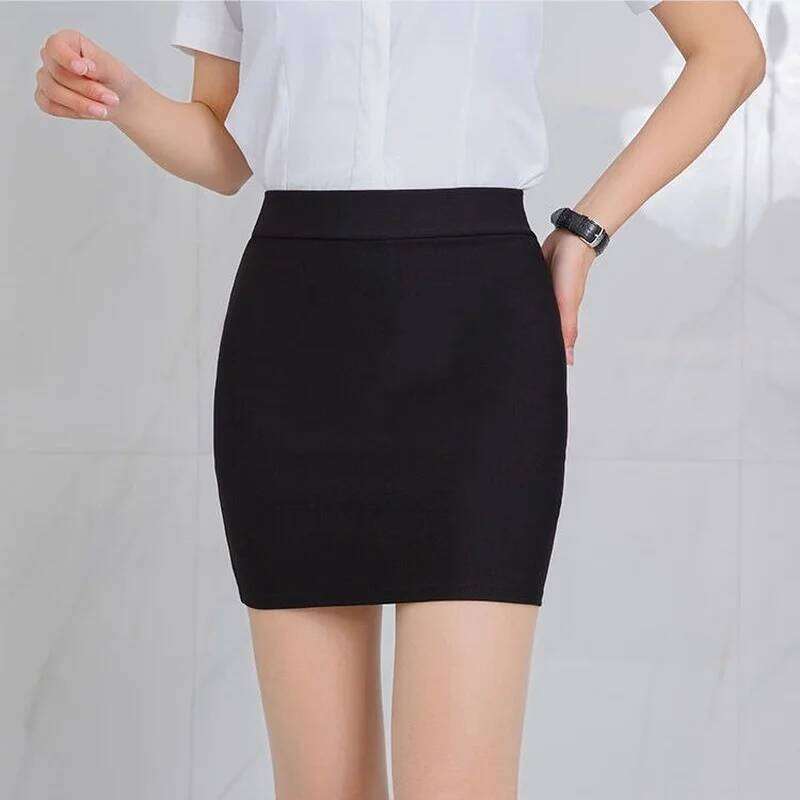 Office Wear Skirt Hip Elasticity Korean Tight Summer Sexy Wrap Elegant Black Mini Skirts For Women Fashion 2025 Z260314