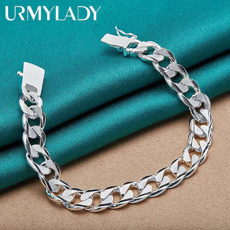 925 Sterling Silver 10mm Side Chain Bracelet Wedding Party Exquisite Charm Men Gift For Women Fashion Jewelry Z260313