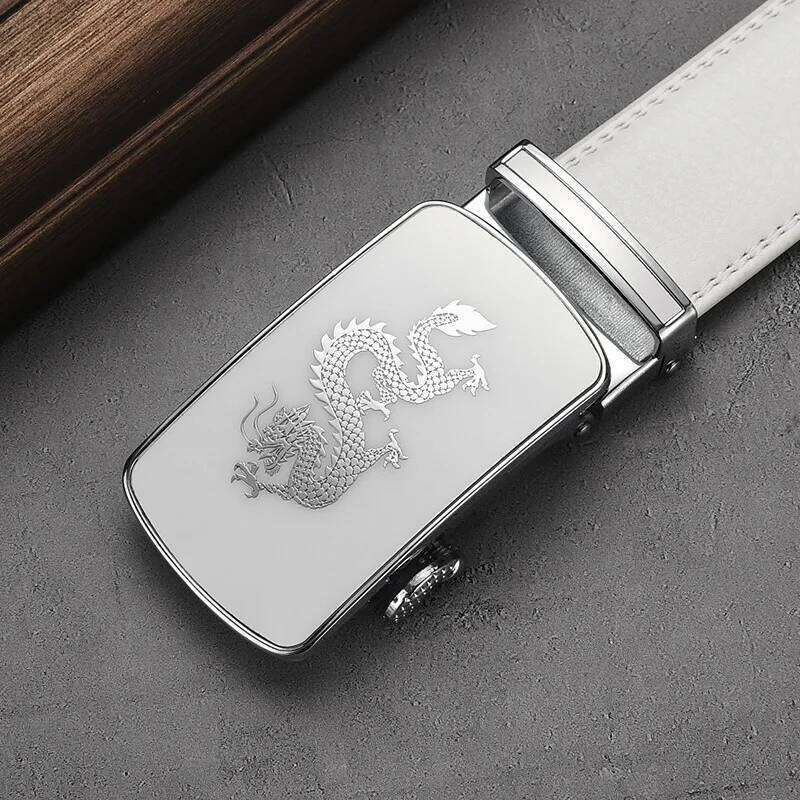 New White Double-sided Cowhide for Men Fashion Casual Business Suit Accessories Luxury Design Brand Belt 3.5cm Z260226