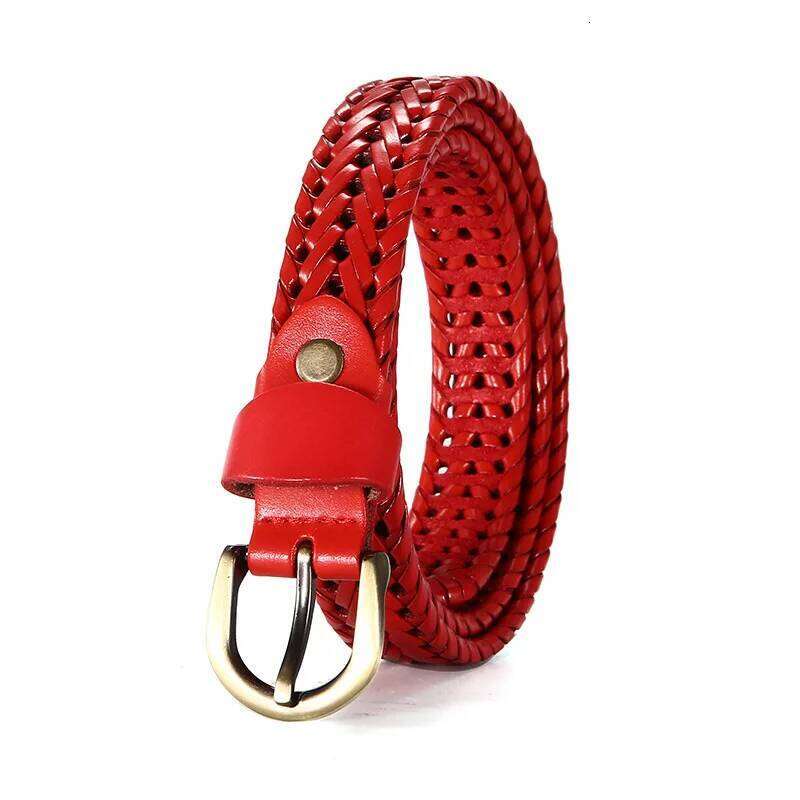 Women Braided for Men's Woven Belt Luxury Genuine Leather Cow Straps Hand Knitted Men red Jeans Girdle Male Belts Z260226