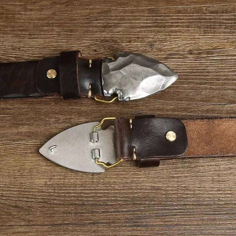 High Quality Thick Retro Cowboy Jeans Genuine Leather Heavy Stainless Steel Buckle For Men Waist Male Belt Z260226