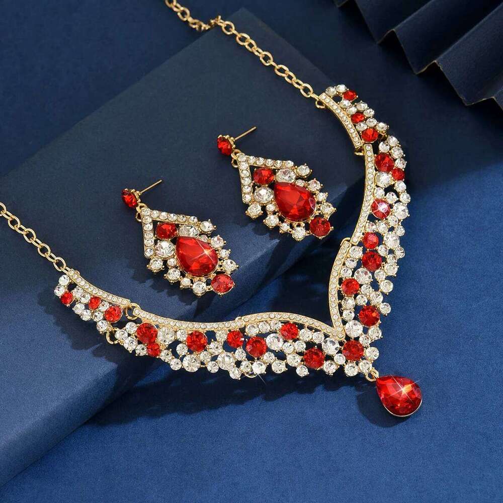 Ladies' fashionable design necklace earrings jewelry set suitable for daily wear, wedding parties, holiday gifts Z260313