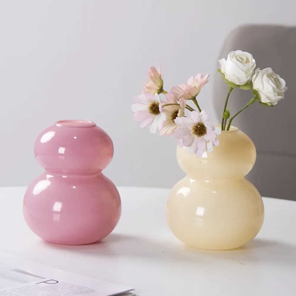Creative Glass Flower Vase Arrangements Hydroponic Flower Container Desktop Ornament for Home Living Room Office Decoration Y260314
