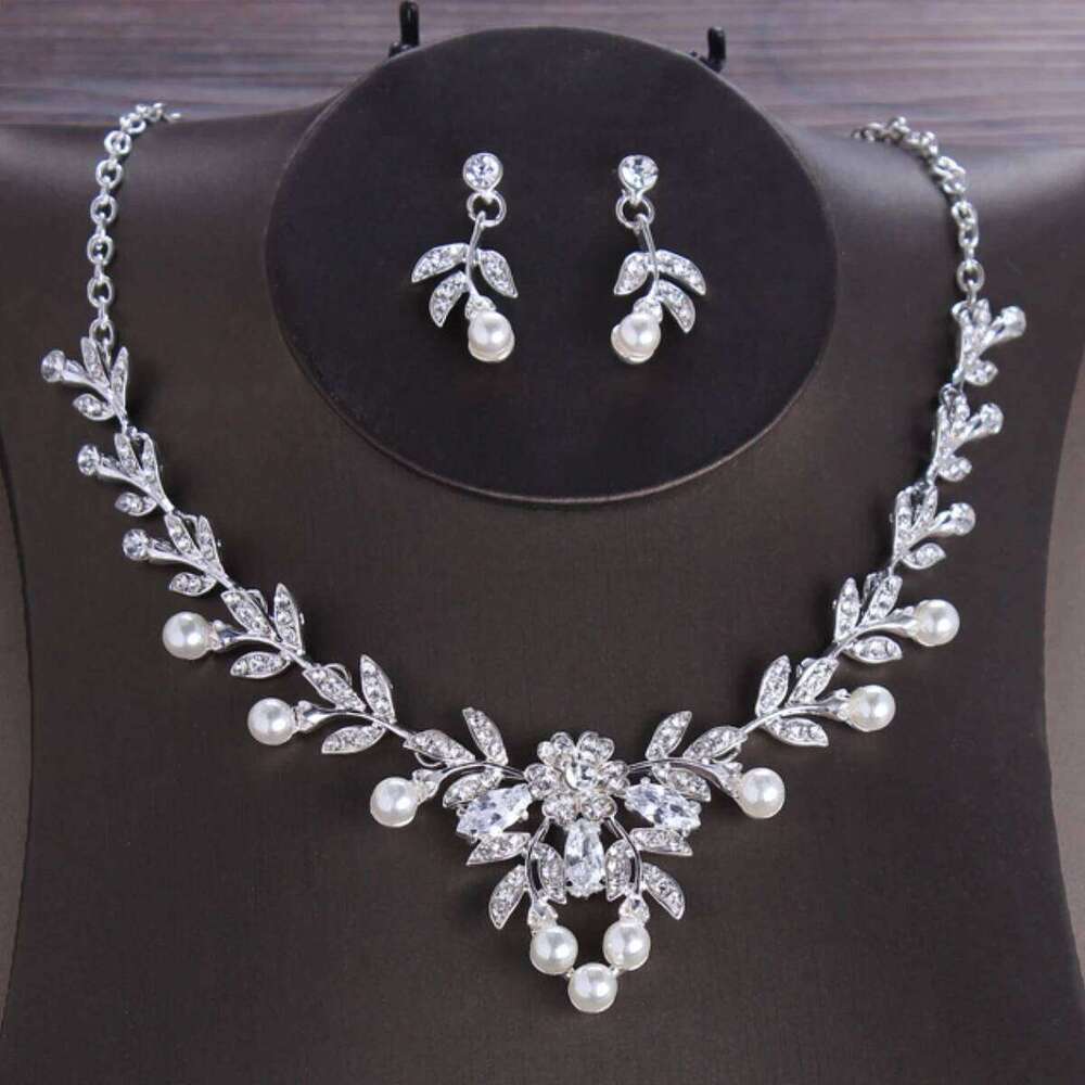 3PC Women's Fashion Rhinestone Imitation Pearl Flower Necklace Earring Set Suitable for Wedding, Party, Festival Gift -6822 Z260313