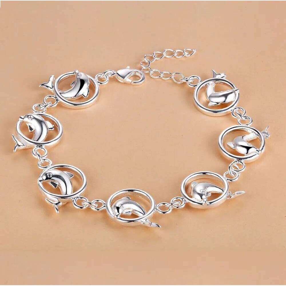 925 Sterling Silver Bracelet Dolphin High Quality Romance Chain For Women Fashion Engagement Party Wedding Jewelry Gift Z260313