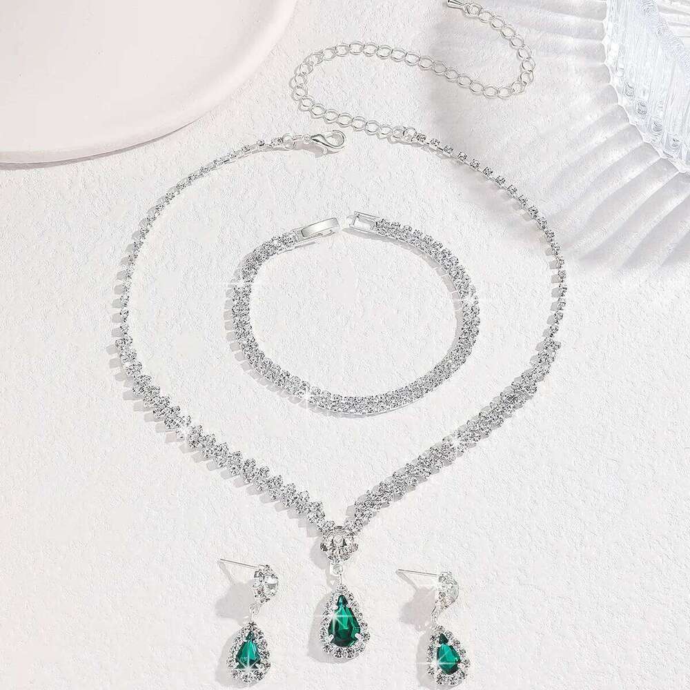 4PC Women's Fashion Simple Necklace Earrings Bracelet Jewelry Set Suitable for Wedding, Party, Festival Gifts Z260313