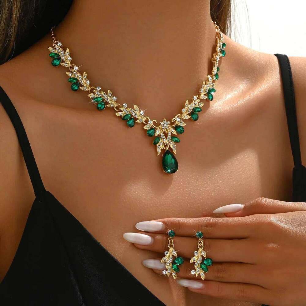 2025 Fashion Jewelry for Bridal Necklace Earrings Set Women Crystal Engagement Wedding Banquet Dress Accessories Z260313