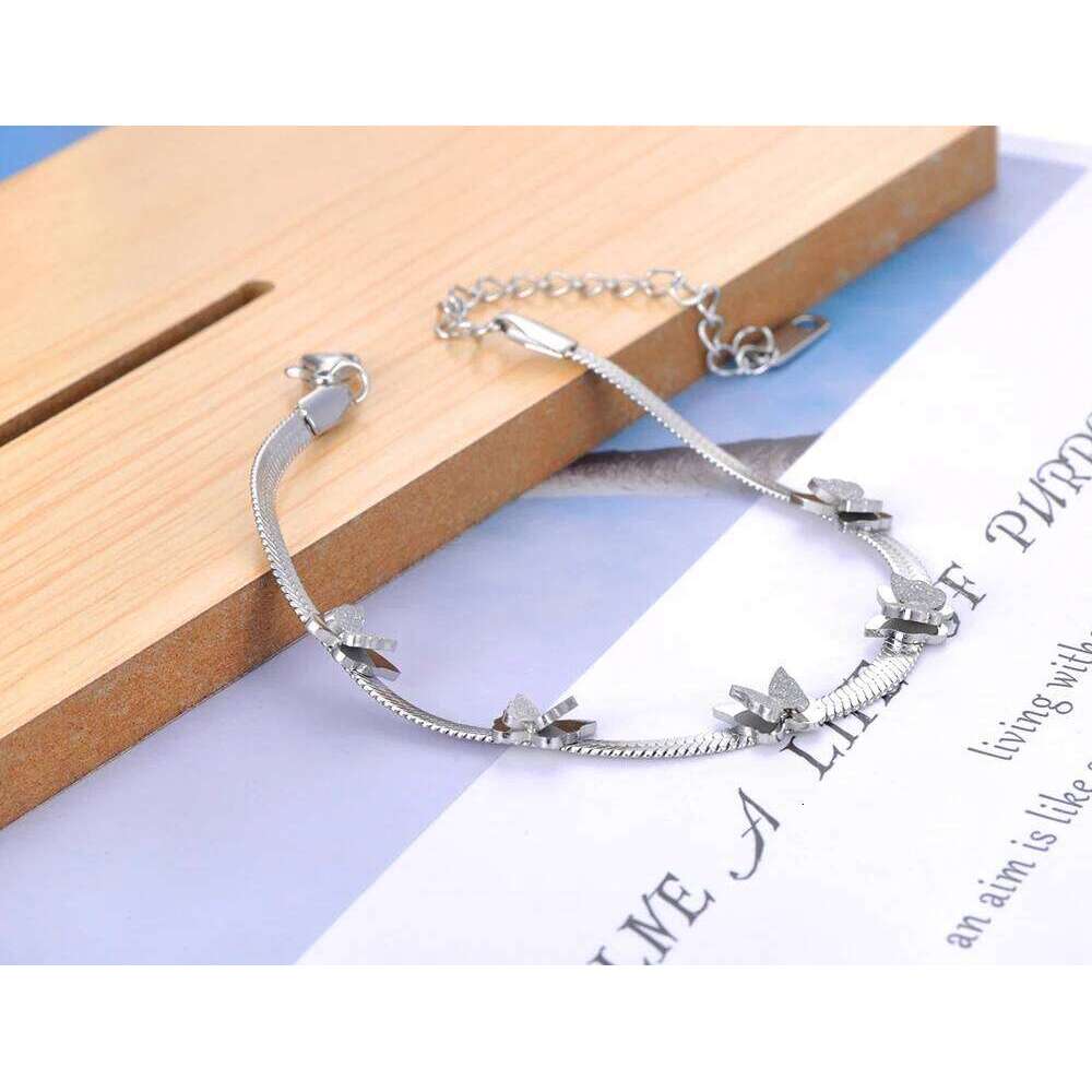 Lokaer Trendy Stainless Steel 5Pcs Butterfly Animal Charm For Women 18K Gold Plated Snake Chain Bracelet Jewelry B21134 Z260313