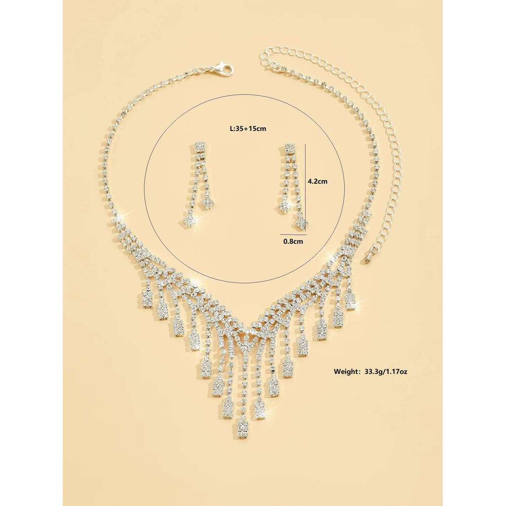 3PC Women's Fashion Design Long tassel Necklace Earrings Jewelry Set Wedding Banquet Party Holiday Gift Z260313