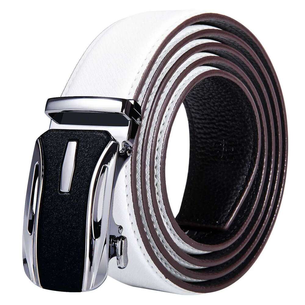 High Quality Green Genuine Leather Belts For Men Metal Automatic Buckle Men's Belt Luxury Famous Brand Waist Strap DiBanGu Z260226