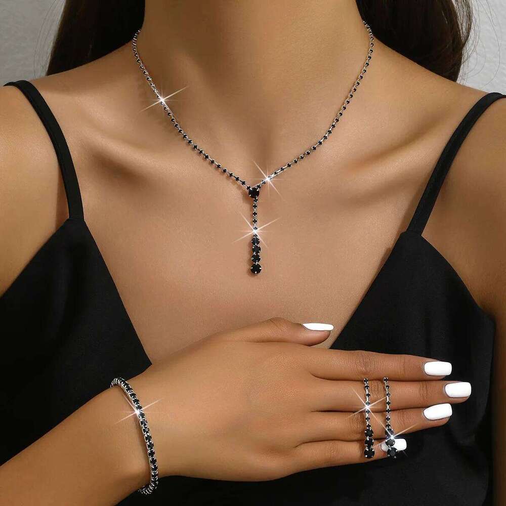 4PC Women's Fashion Copper Claw Chain Minimalist Necklace Earrings Bracelet Jewelry Set Party Festival Gift Z260313