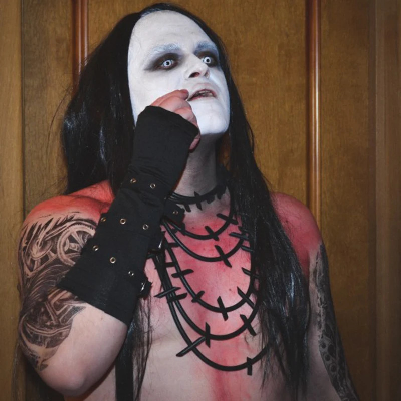 UK Gothic Pendant Necklaces Women Punk Sweater Chains 3 Necklaces Strange Jewelry Handmade Rubber Jewelry Torques Rope 260312