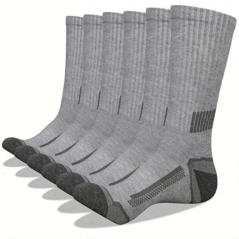 6 Pairs of MEN'S Sports Socks, Sweat Absorbing, Comfortable Breathable, Suitable for Basketball Training and Outdoor Running Z260314