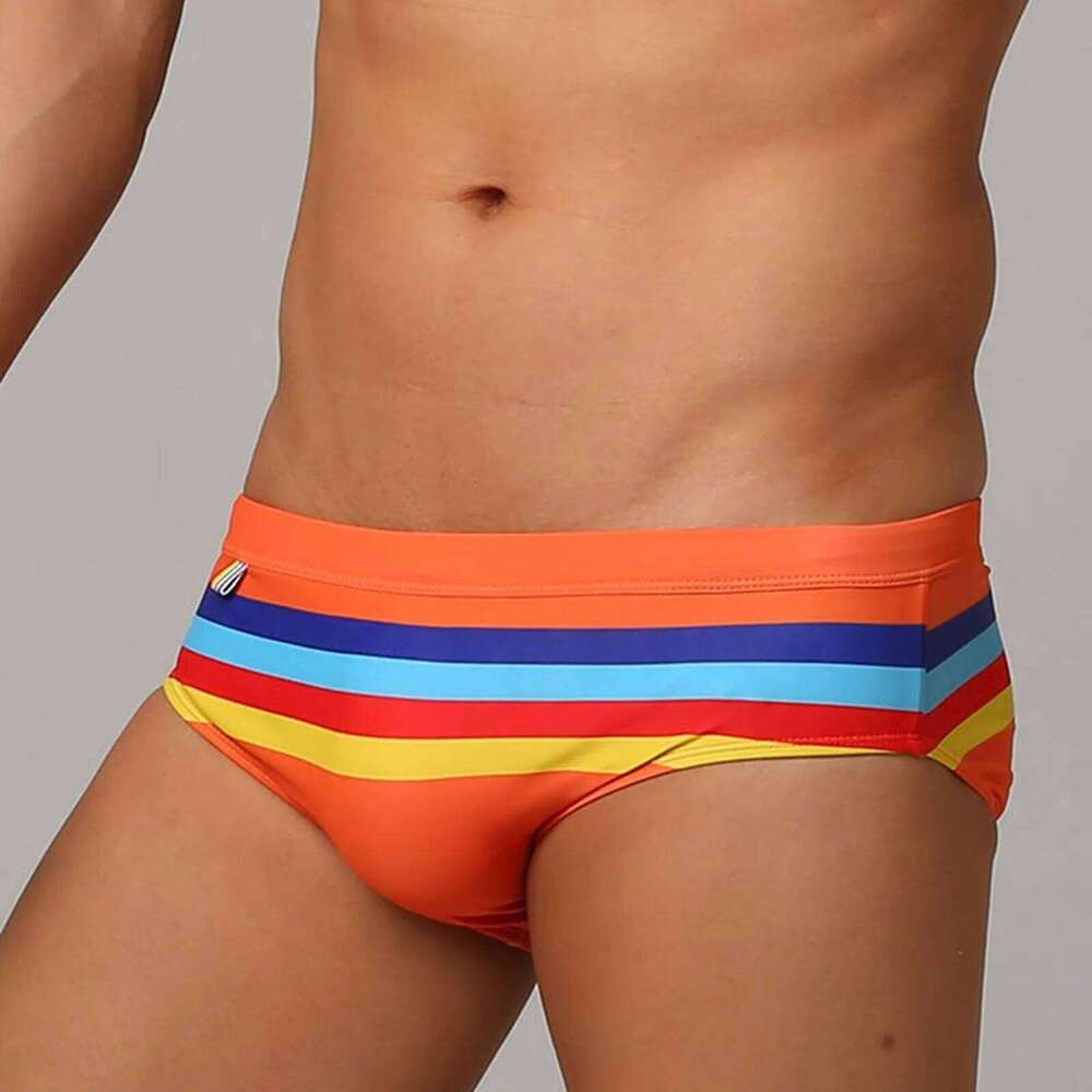 Swim Boxer Briefs Cool Sports Print Fit Beach Triangle Fashion Sexy Trunks Men Swimming Shorts Z260314