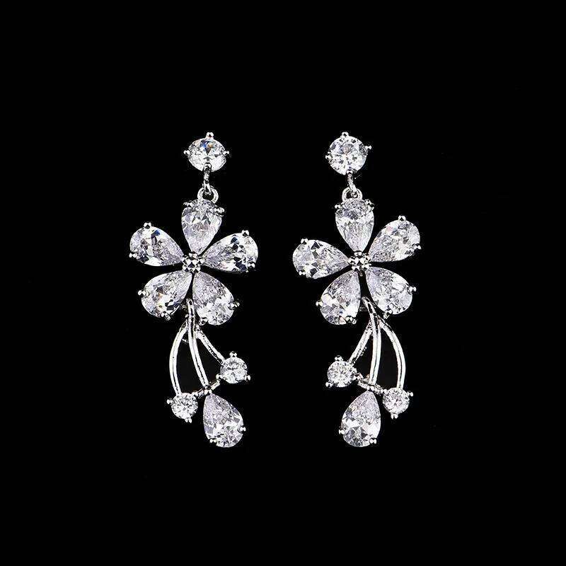 Luxury Bridal Jewelry Sets Wedding Zirconia CZ Women Earring Set For Bride Party Prom Jewellery Pendant Necklace Z260313