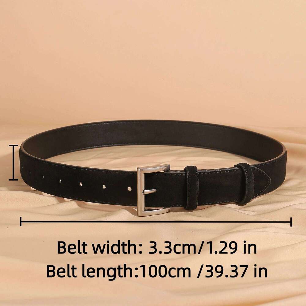 Vintage Suede Leather Belt Women 2025 New Simple Classic Wide Waist Belts for Jeans Z260226