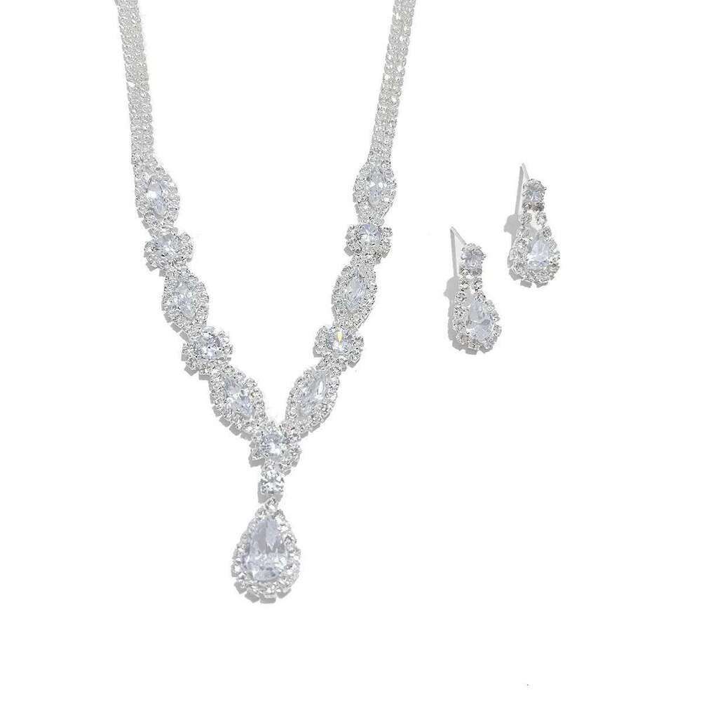 3PC Women's Simple Claw Chain Series Angel Tears Necklace Earring Set, Banquet Party Accessories Z260313