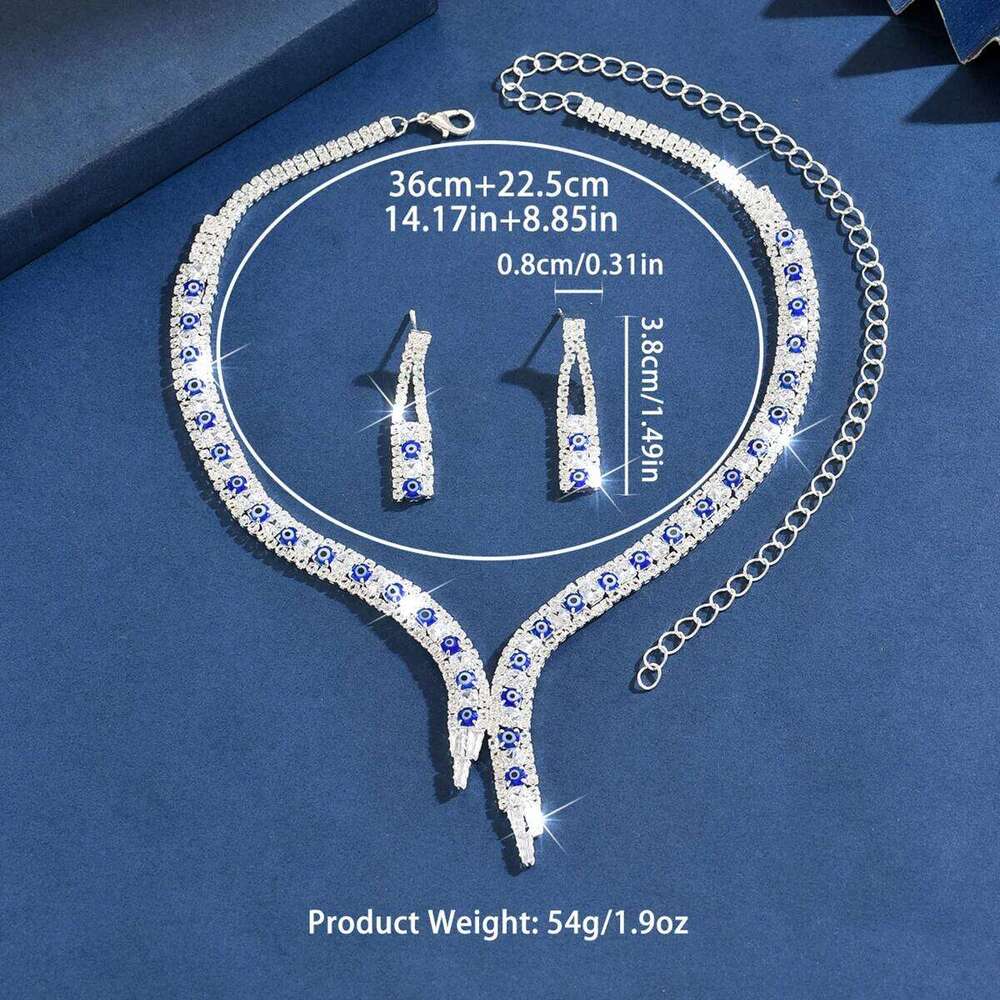 European popular long tassel necklace earring set with versatile temperament and fashionable bridal wedding jewelry Z260313