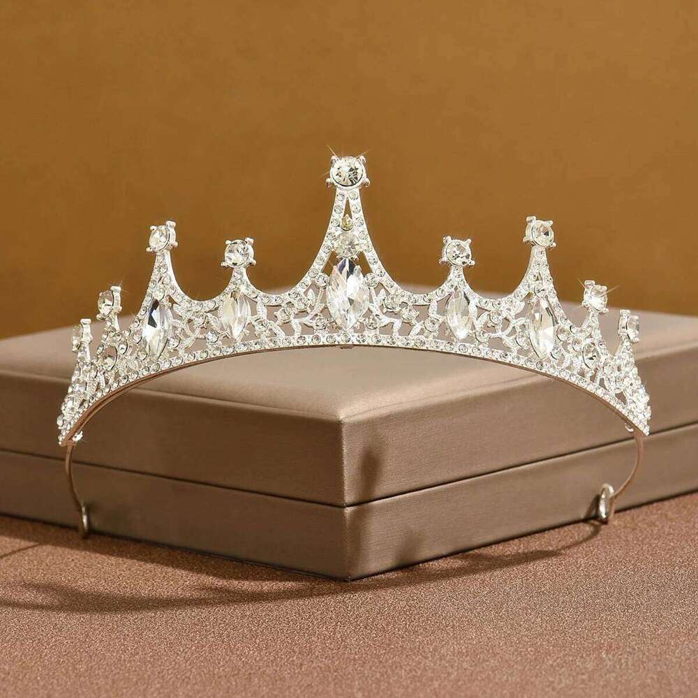 Ladies' Fashion Water Drop Luxury Crown Necklace Earrings Jewelry Set Wedding Party Festival Gift Z260313