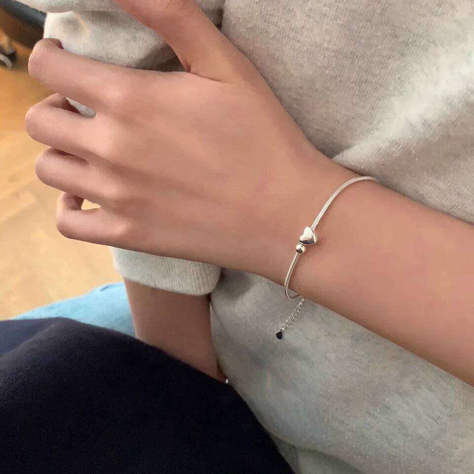 XIYANIKE Silver Color Love Heart Snake Chain Bracelet For Women Girl Summer Fashion New Jewelry Gift Party pulseras mujer Z260313