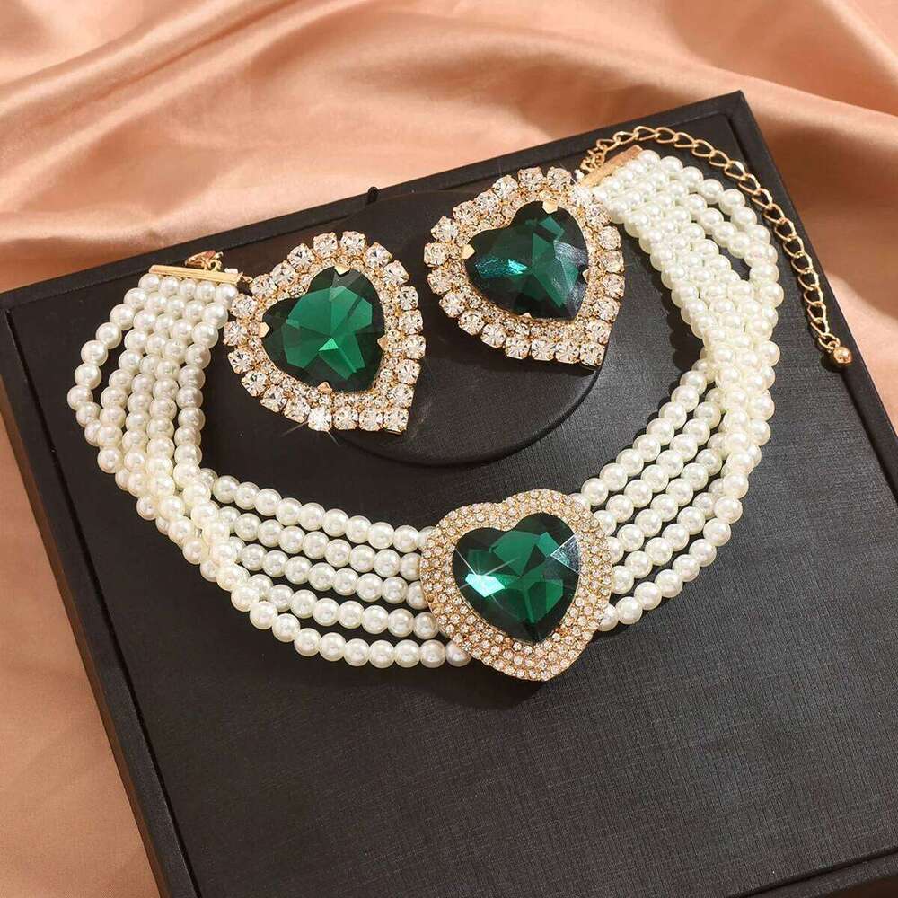 Ladies' Fashion Design Pearl Series Necklace Earrings Jewelry Set Wedding Party Festival Gift Z260313