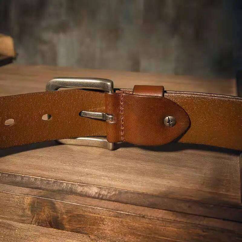 Top genuine leather belts for men luxury high quality Retro casual style buckle vintage cowboy male belt 2021 Z260226