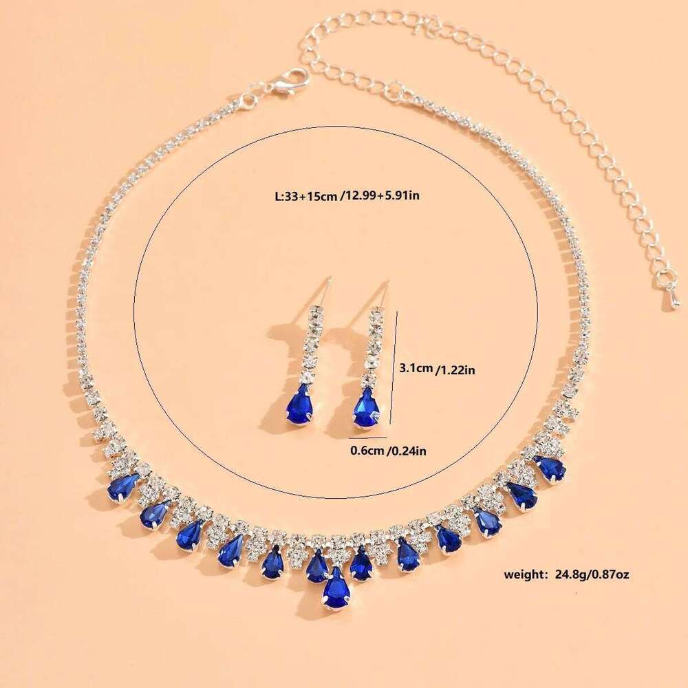 3pcs Women's Fashion Jewelry Set Crystal Earrings Necklace Wedding Banquet Party Luxury Accessories Z260313