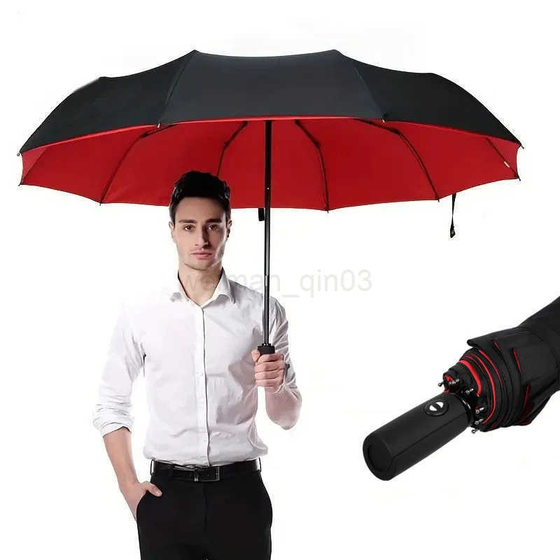 Fully Automatic Resistant Rain Windproof Double Layer Umbrella Folding for Men Women Luxury Business Male Large Umbrella Parasol H260314