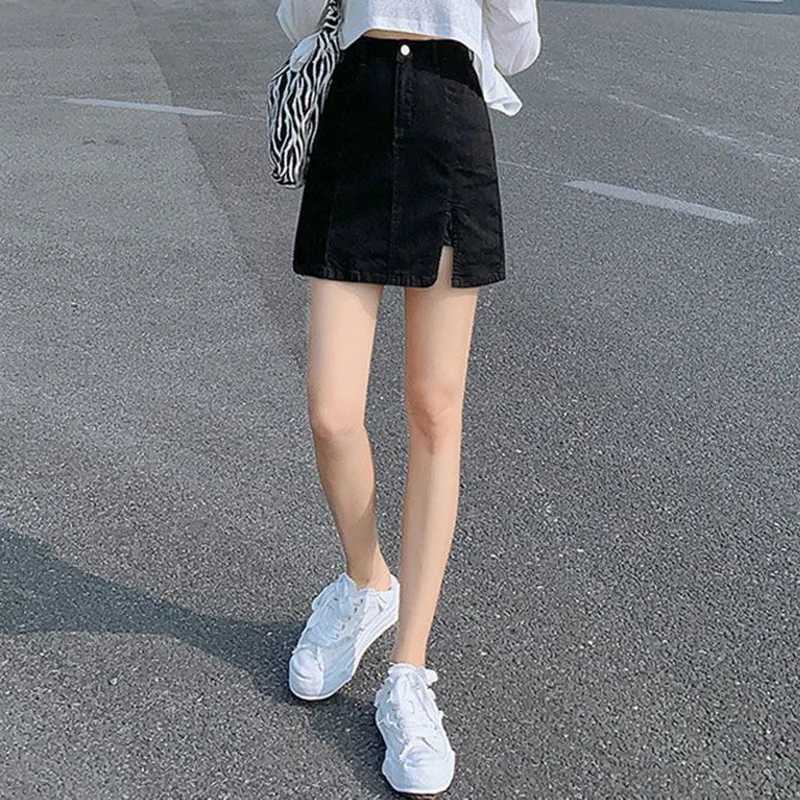 Summer Classic Fashion Women High Waist Denim Skirt s Slim Fit Thin Mini Dress Lady Korean Casual A-Line Short Skirt M260314
